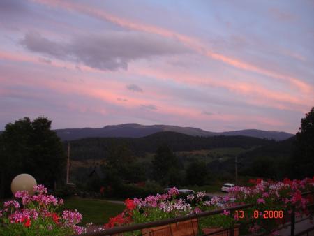 coucher de soleil au centre de vacances
